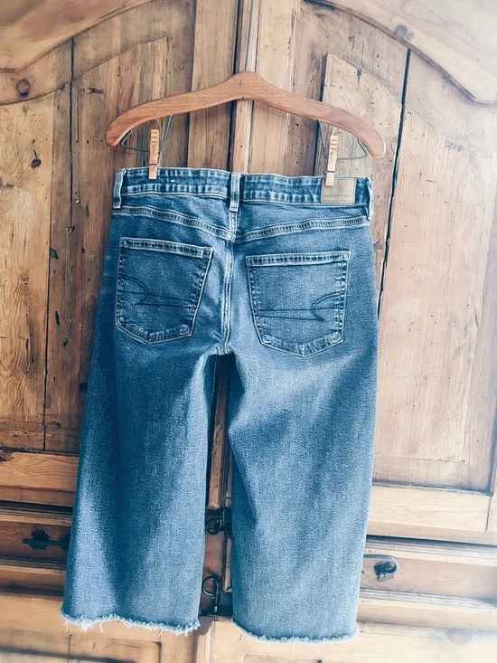 OOAK Custom Altered American Eagle Wide Leg Crop | Coolot Pedal Pusher 6 - Picture 4 of 13